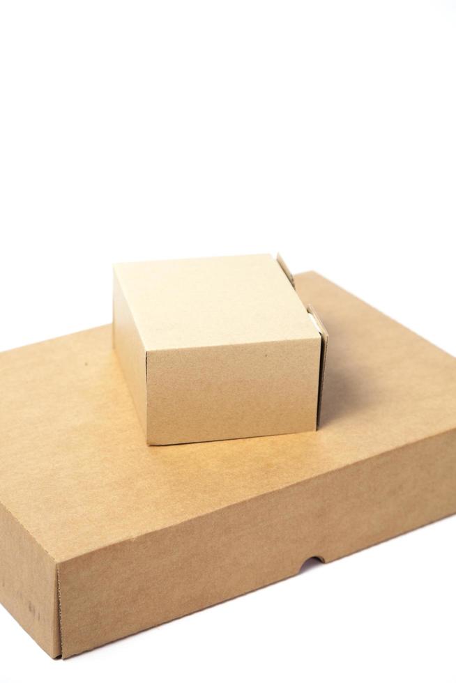 Paper boxes on white background photo