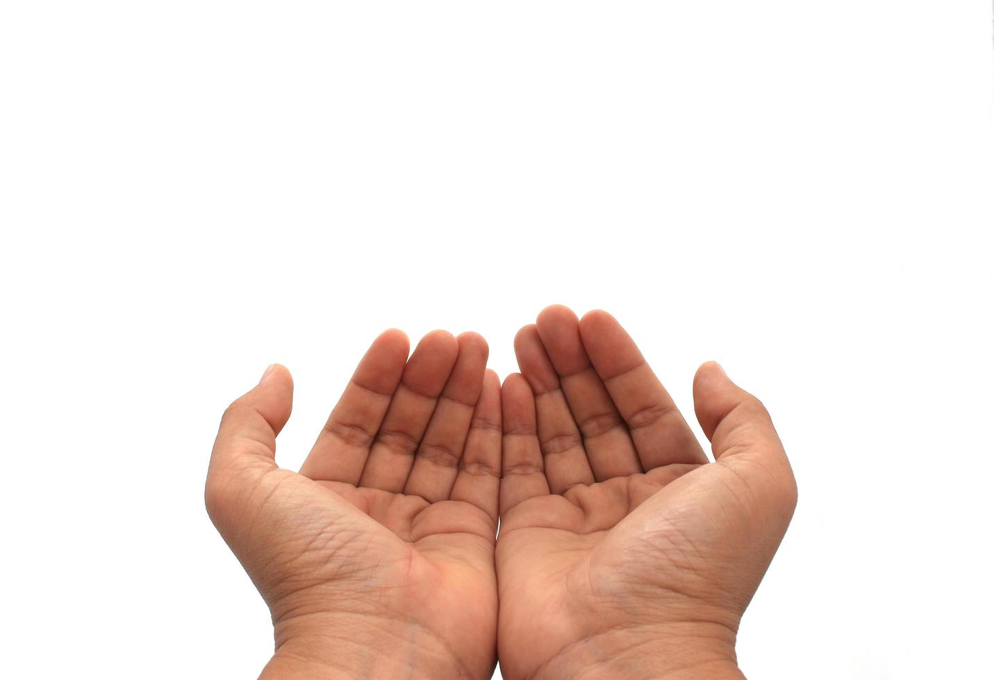 Two open hands photo