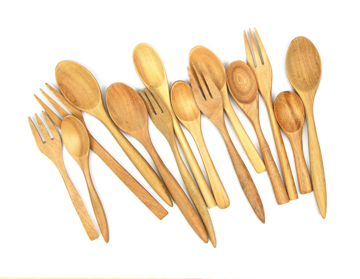 Bunch of wooden utensils photo