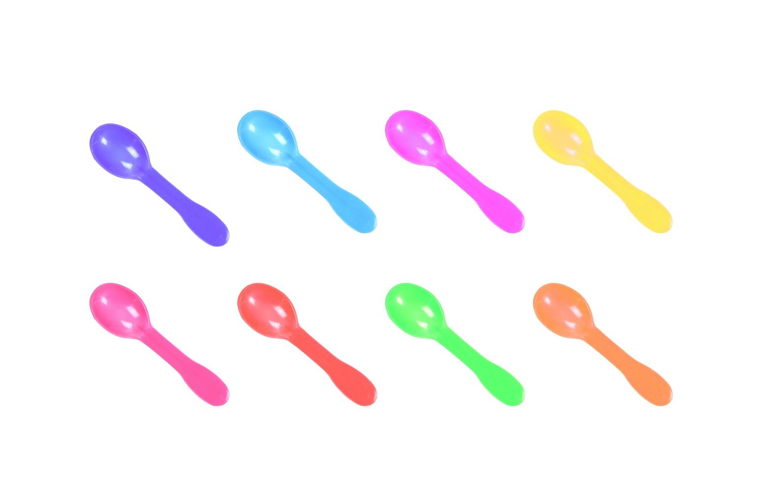 Bunch of colorful spoons photo
