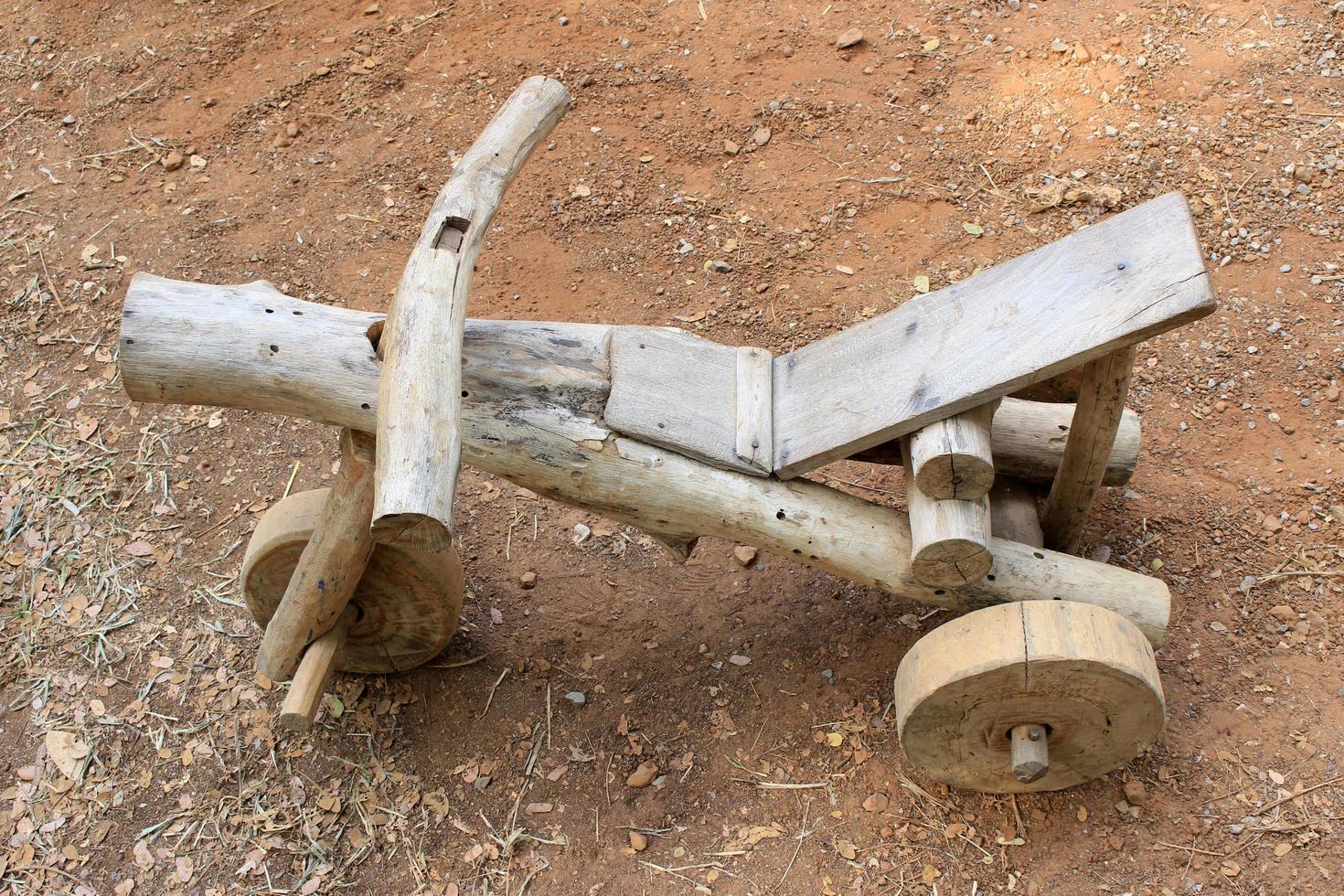 Rustic wooden bike photo