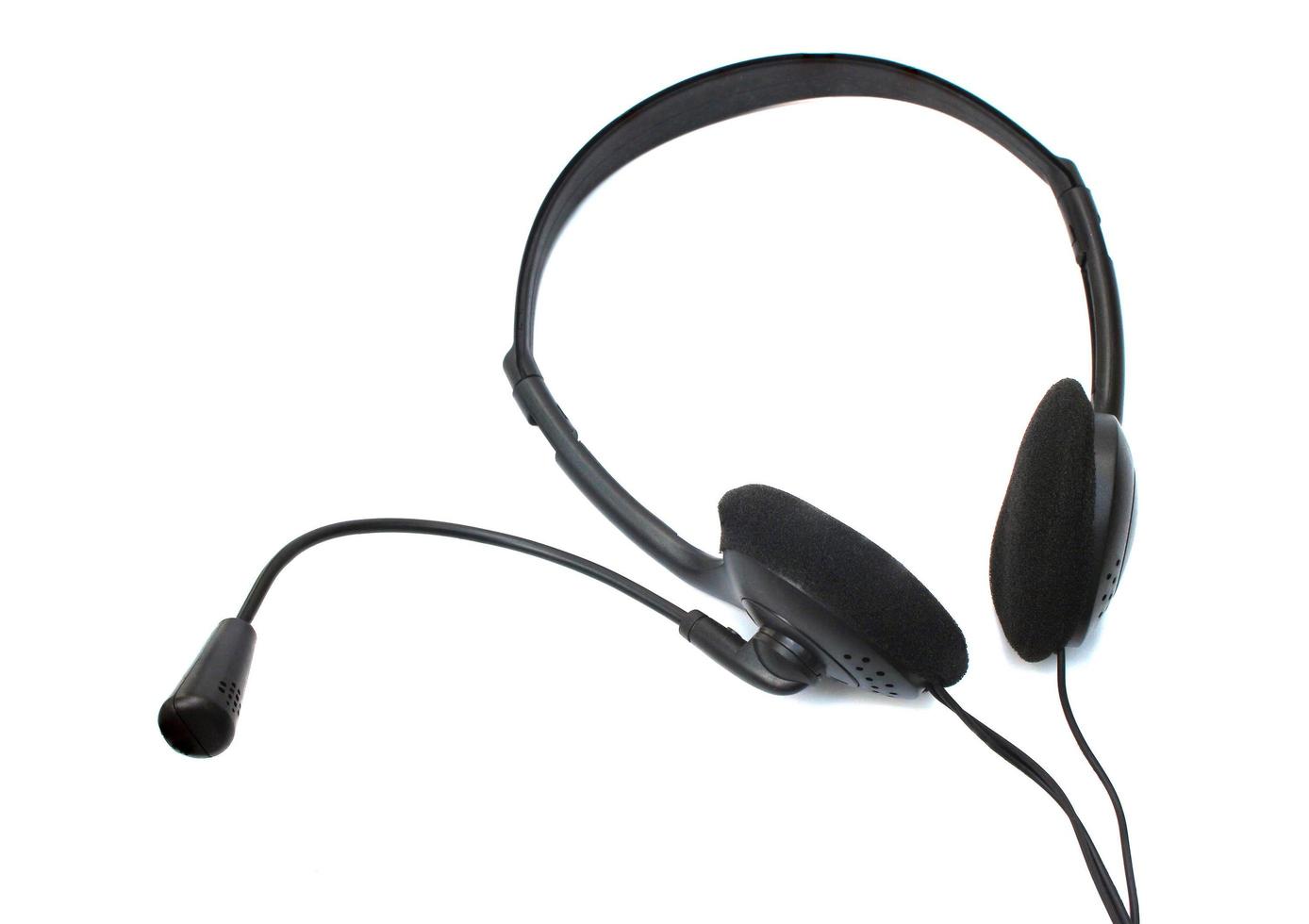 Black headset on white photo