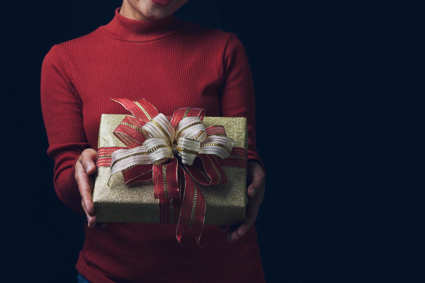 Woman with gift box photo