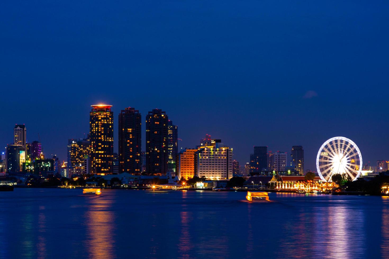 Bangkok city at night photo