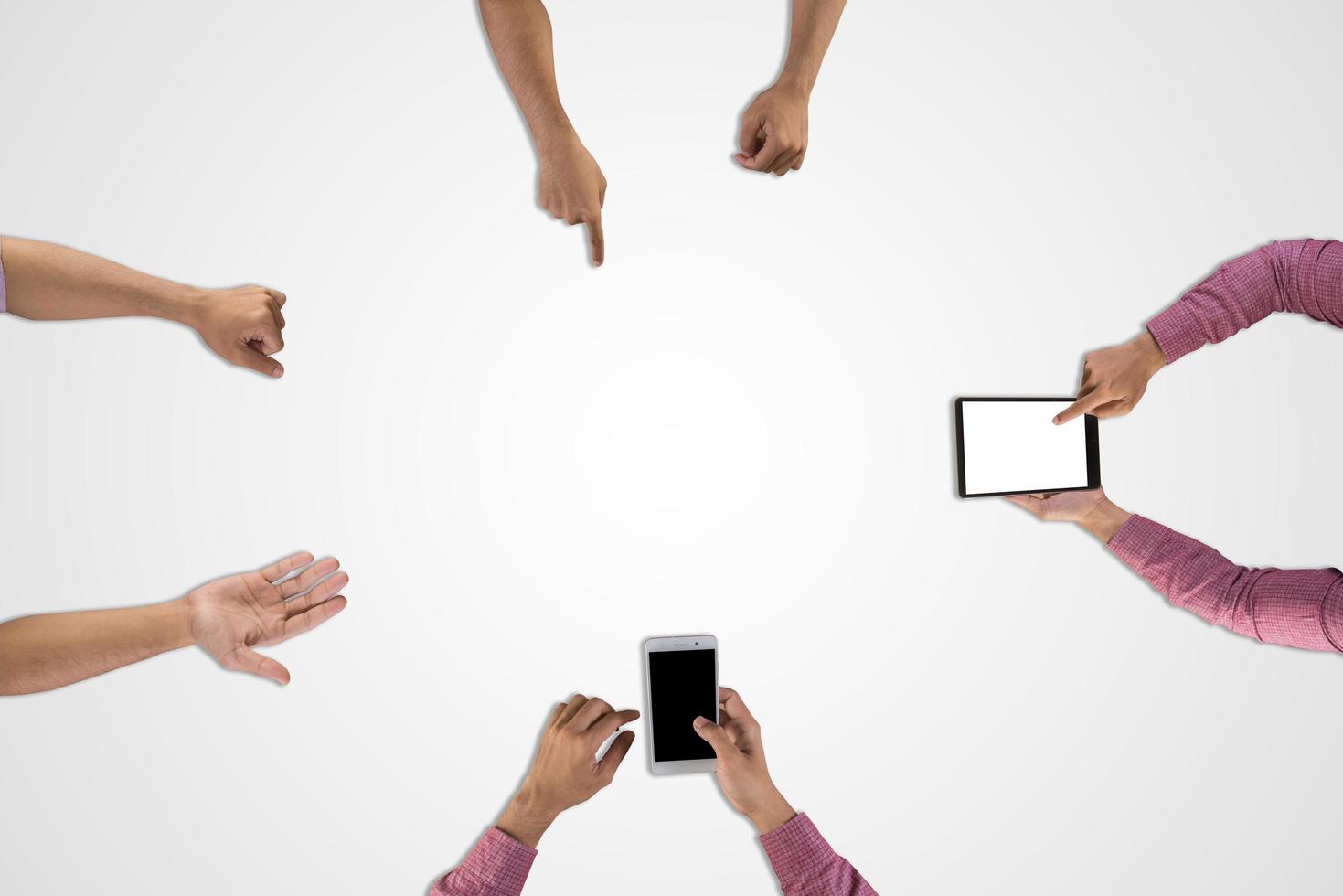 Group of business team planning for a new project isolated on white background photo