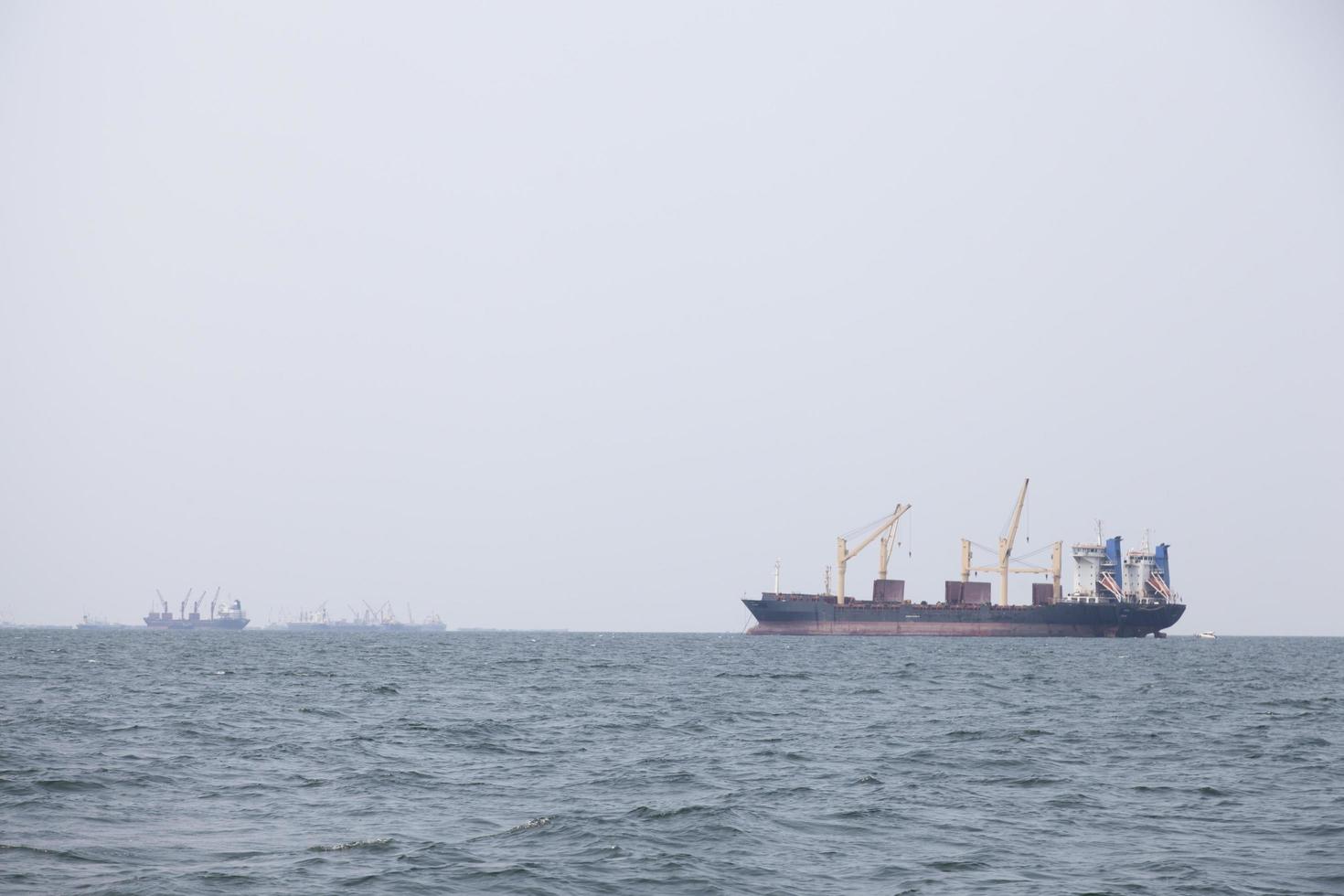 Large cargo ship on the sea photo