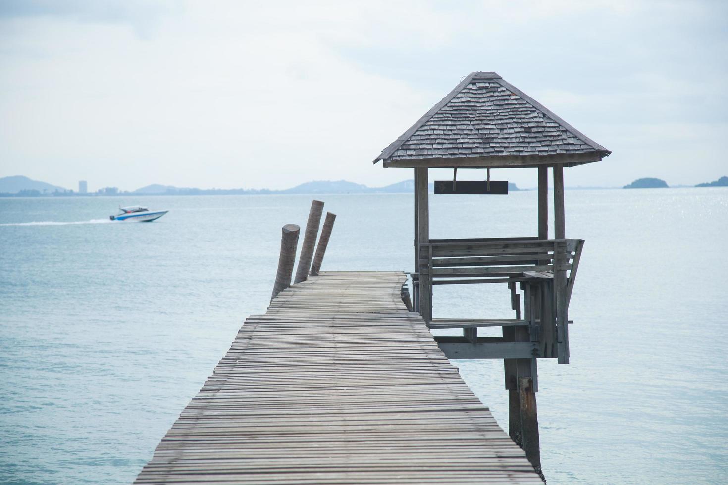 Wooden pier at the sea photo