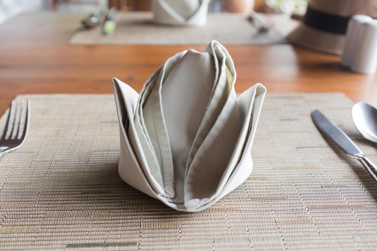 Napkins on the table photo