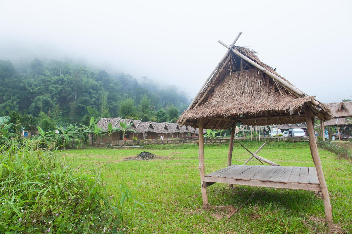 Hut on the field photo