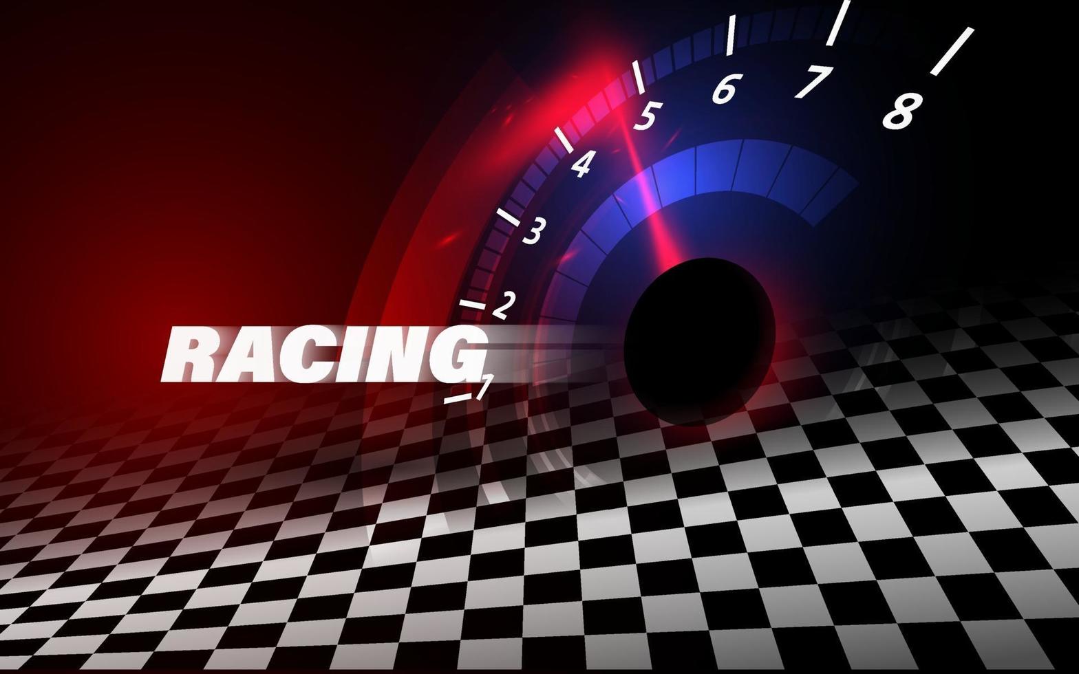 Speed motion background with fast speedometer car. Racing velocity background. vector