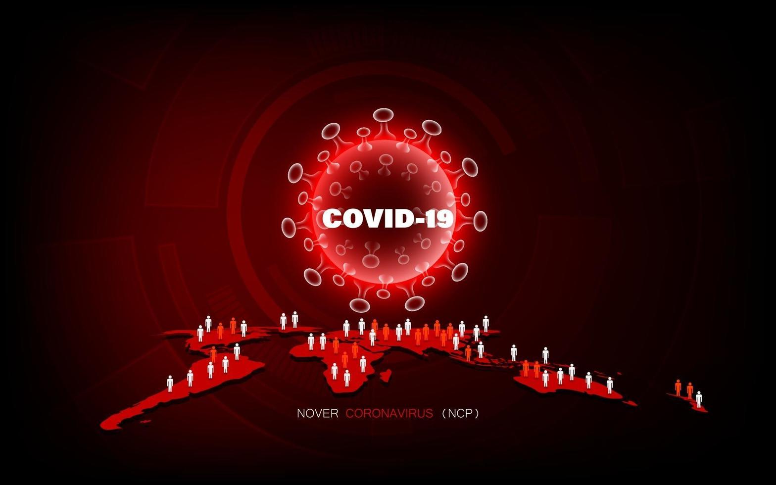 enfermedad de coronavirus infección por covid-19 pandemia médica en concepto mundial. vector