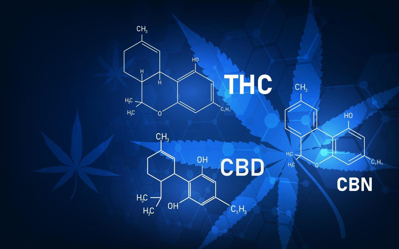 cannabis molecular structure medical concept background vector