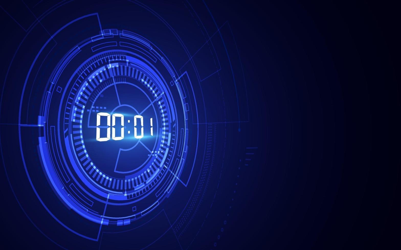 Abstract Futuristic Technology Background with Digital number timer concept and countdown vector