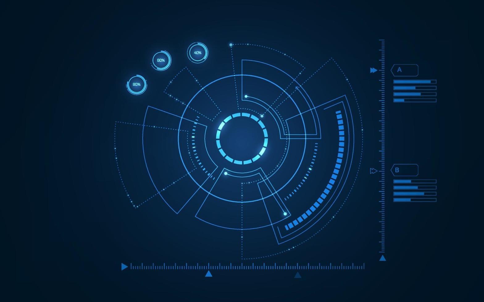 Interfaz de usuario futurista de ciencia ficción. ilustración vectorial. vector