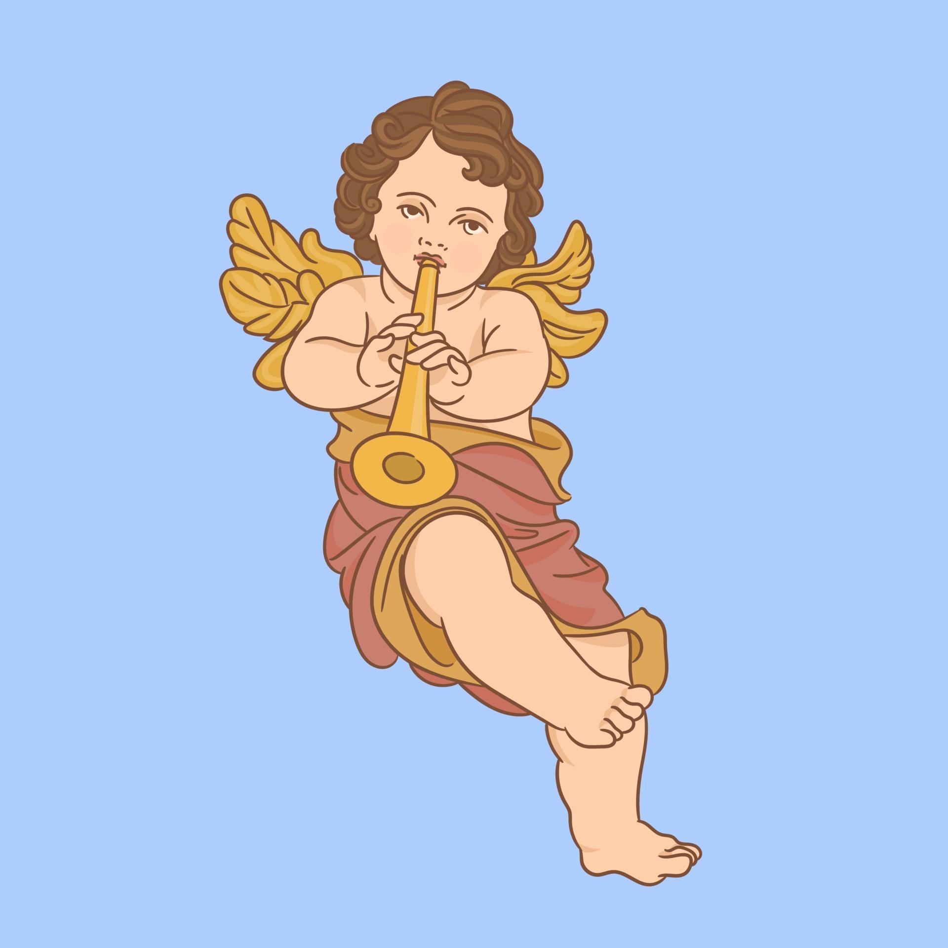 ángel tocando la trompeta 1966679 Vector en Vecteezy