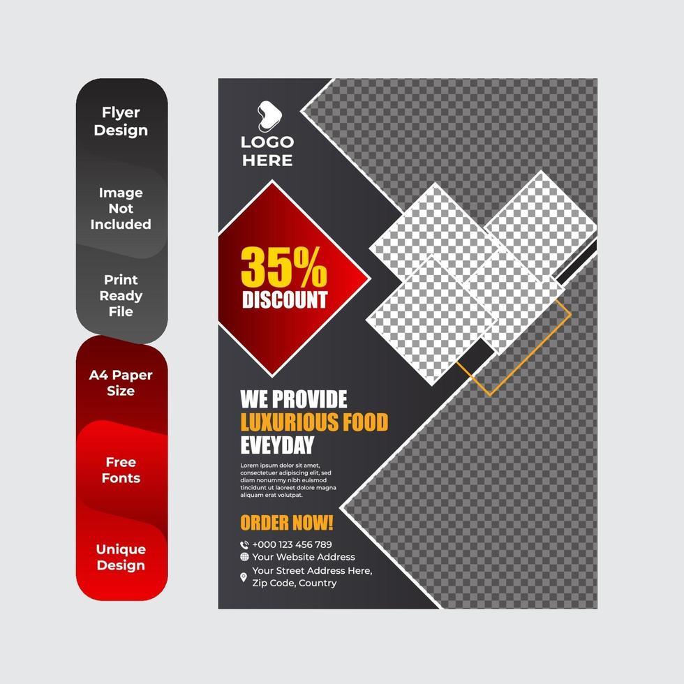 Restaurant menu, brochure, flyer design template vector