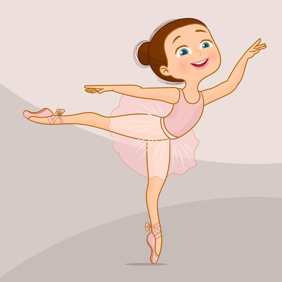 bailarina en traje rosa bailando vector