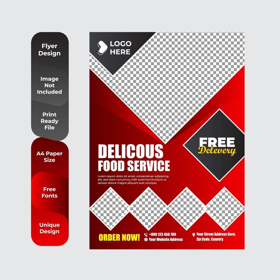 Healthy food restaurant poster template vector