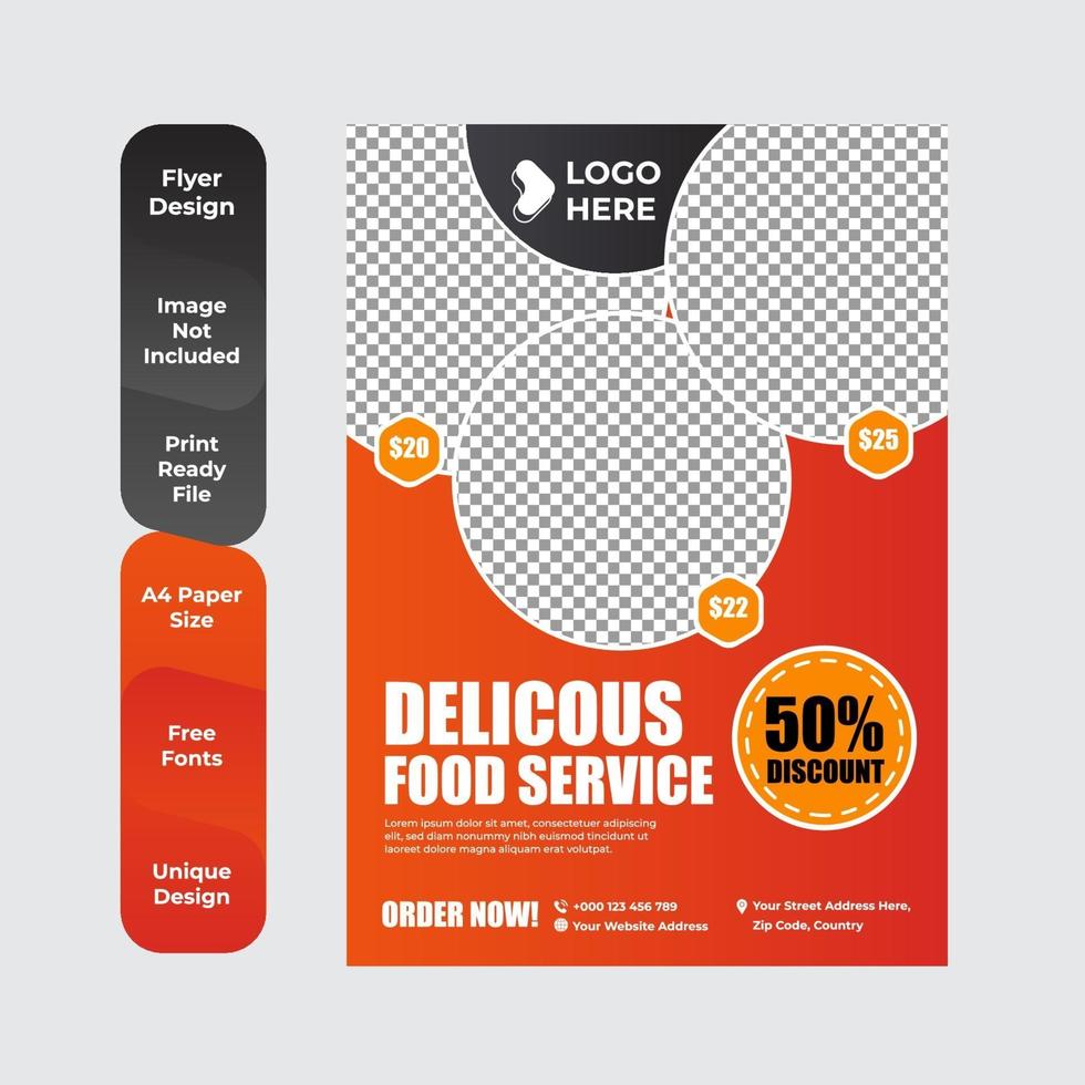 Breakfast flyer for restaurant food vector