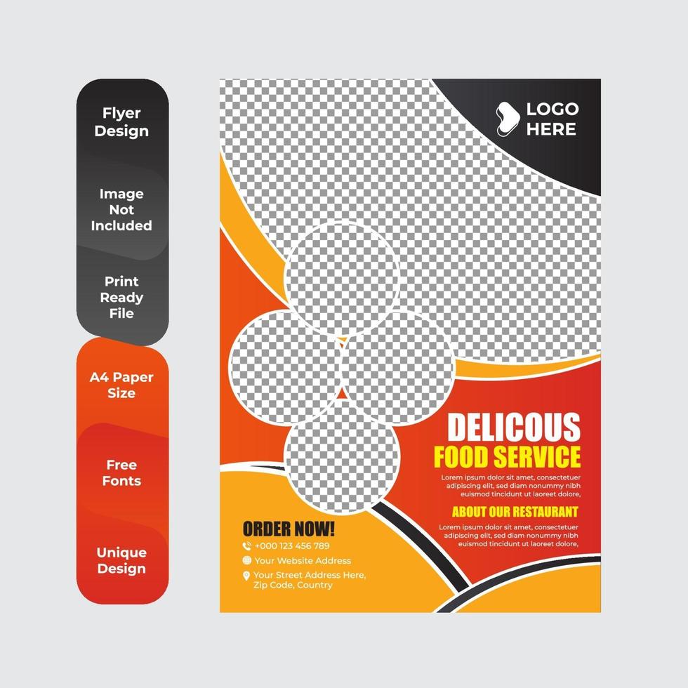 Breakfast flyer for restaurant food vector