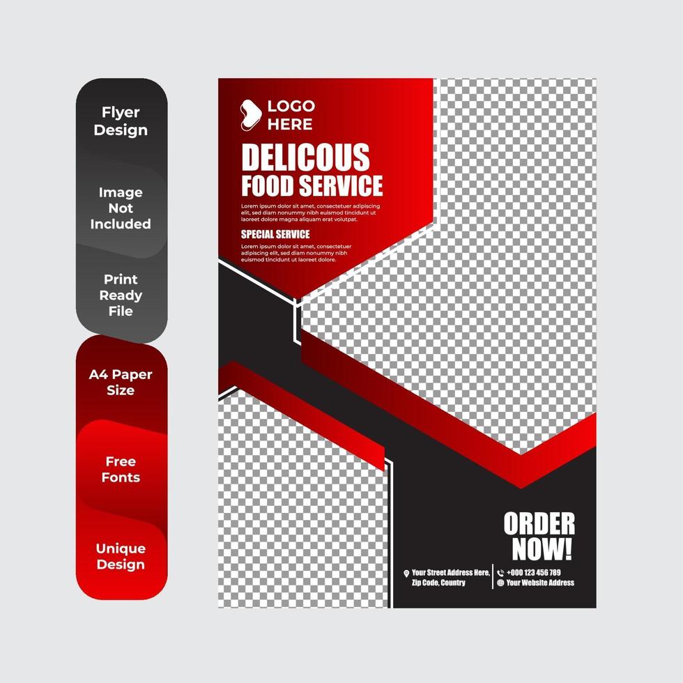 Delicious food template design for restaurants vector