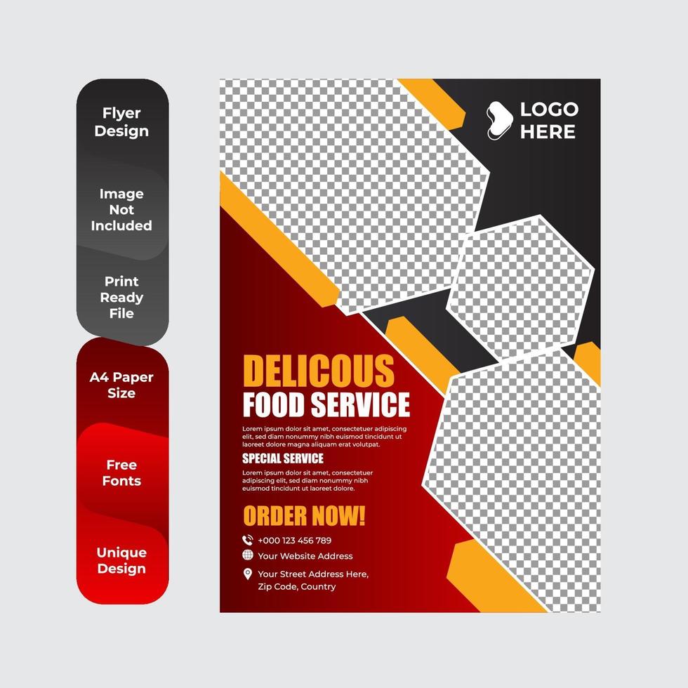 Breakfast flyer for restaurant food template vector