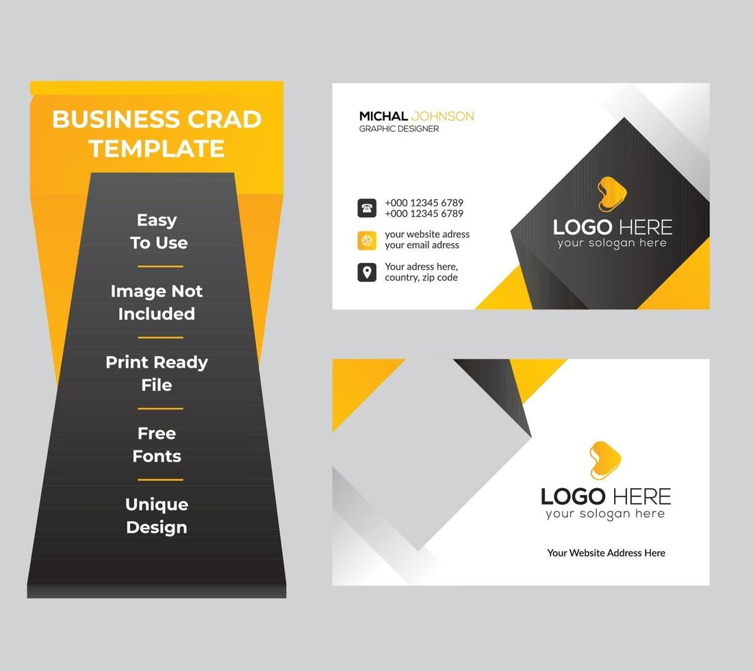 Double-sided creative business card template vector