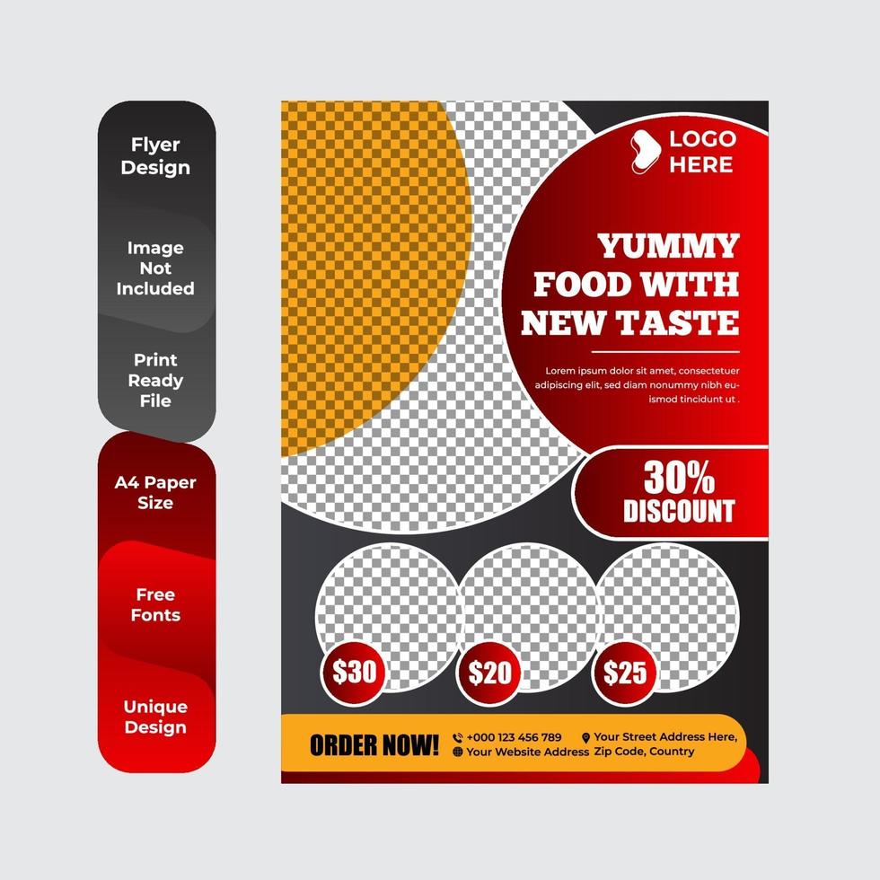 Restaurant menu brochure flyer design template vector
