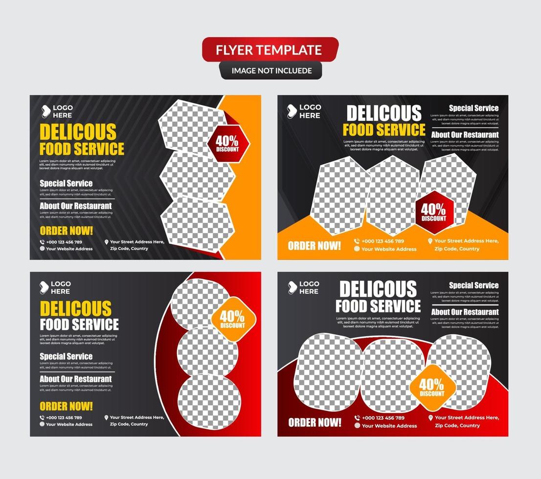 food and drink marketing material template set vector