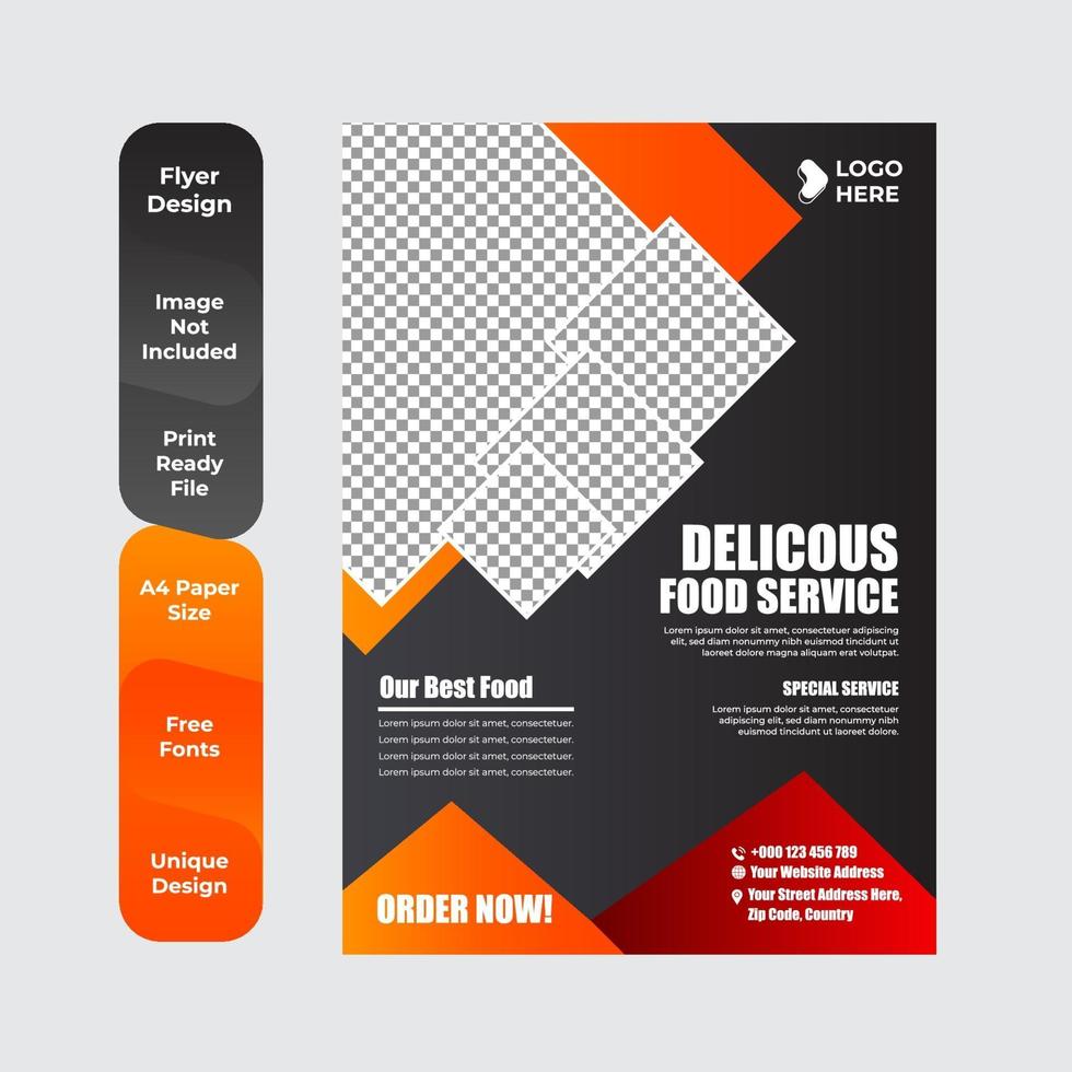 Restaurant menu, brochure, flyer design template vector