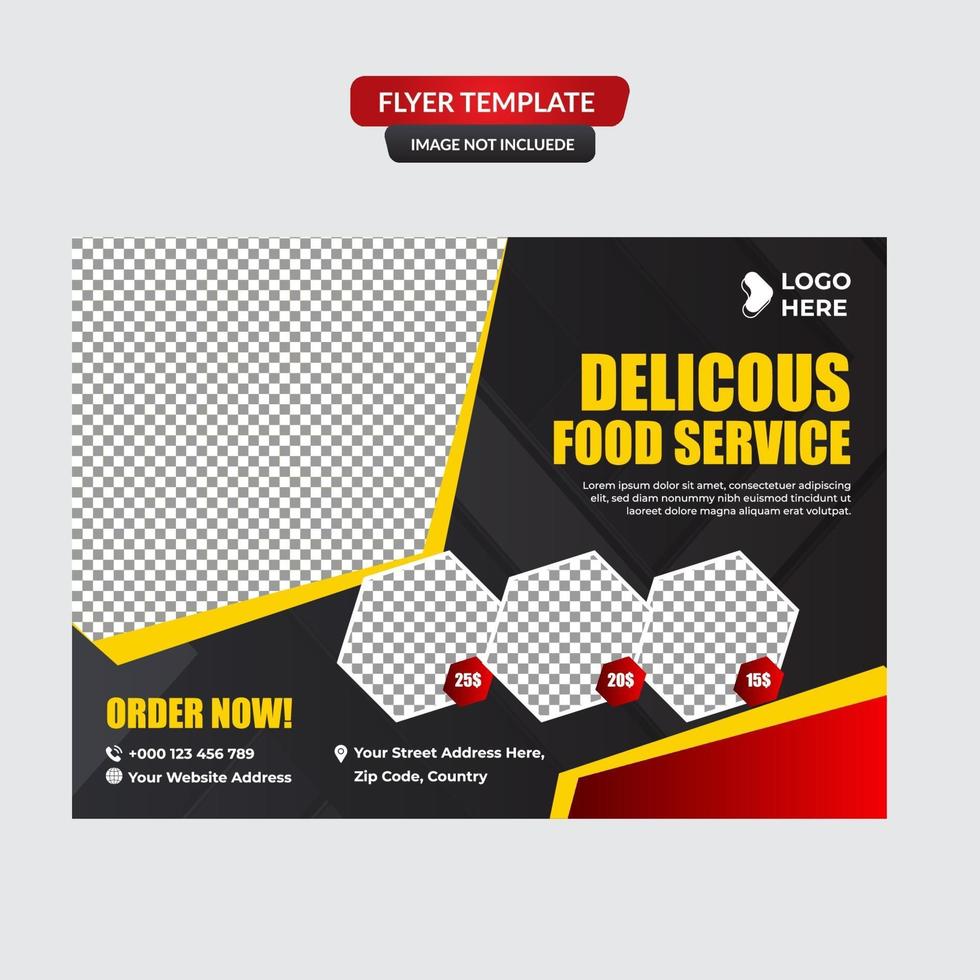 Fast food menu brochure design vector template
