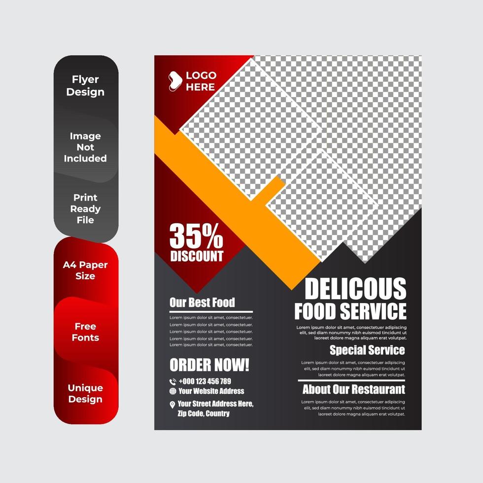 Restaurant menu, brochure, flyer design template vector