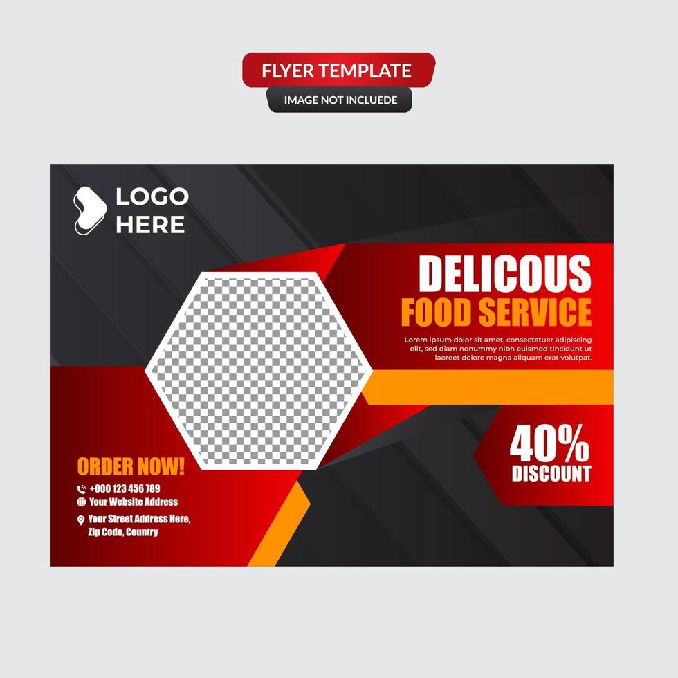 Fast food menu brochure design vector template