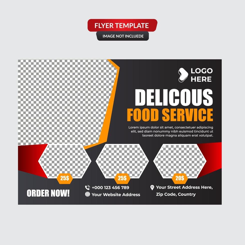 Restaurant food flyer promotion template vector