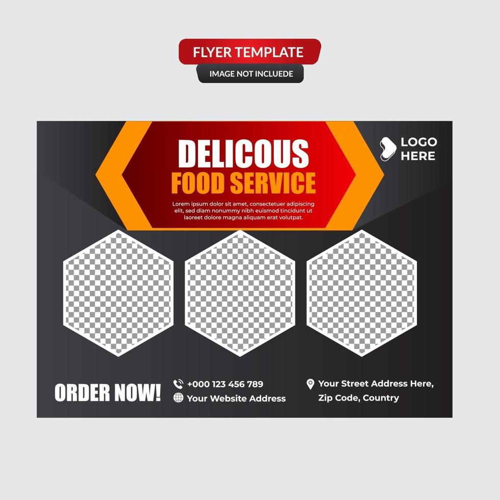 Fast food menu brochure design vector template