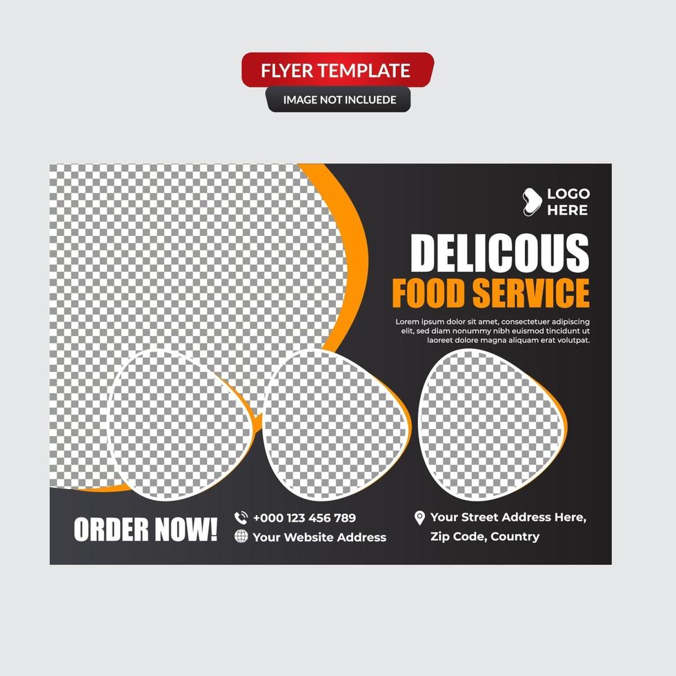 Modern gourmet restaurant flyer template vector