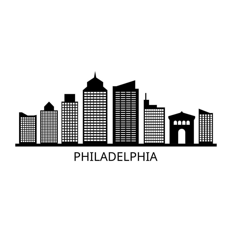 Philadelphia Skyline On Illustrated Background vector