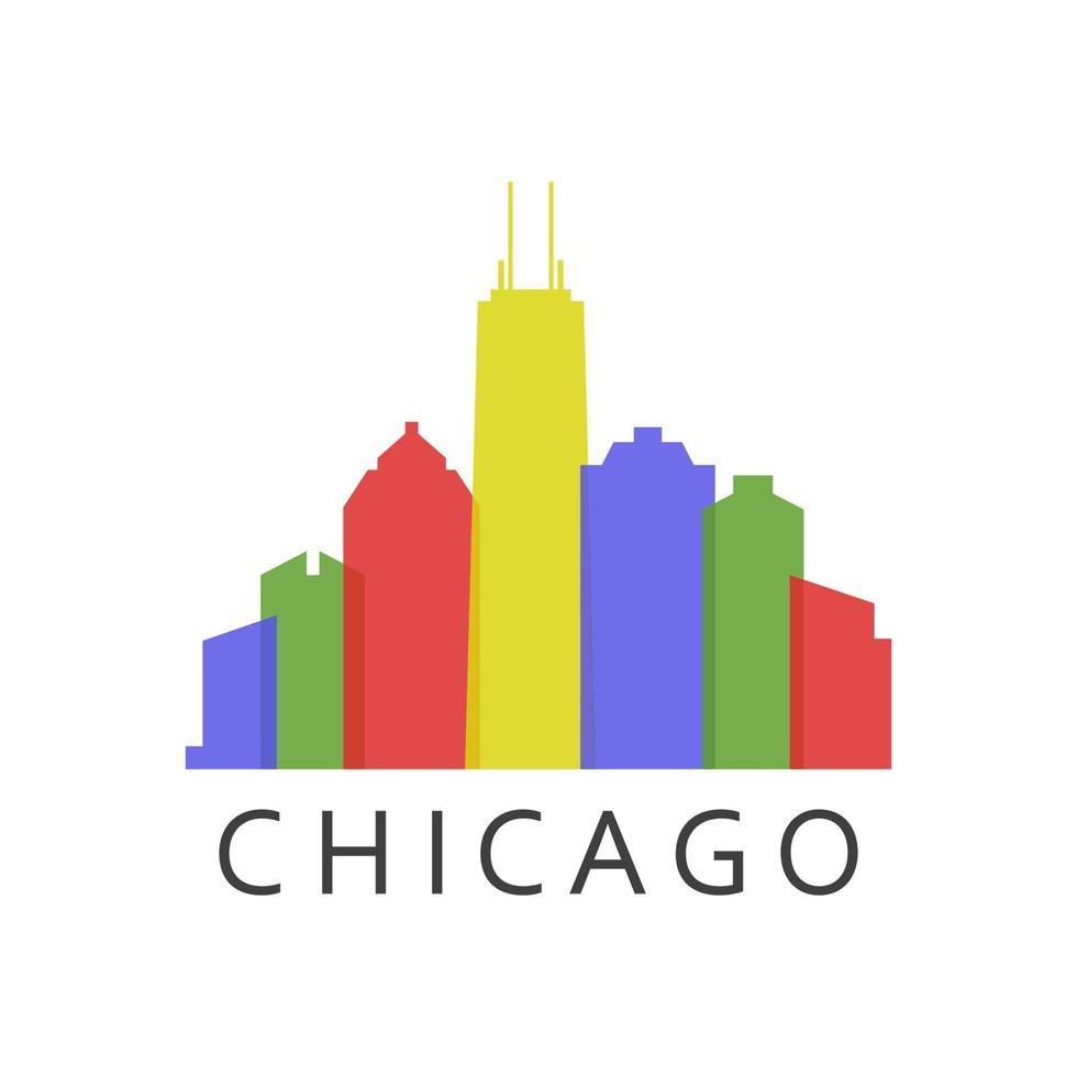 Chicago Skyline On Background vector