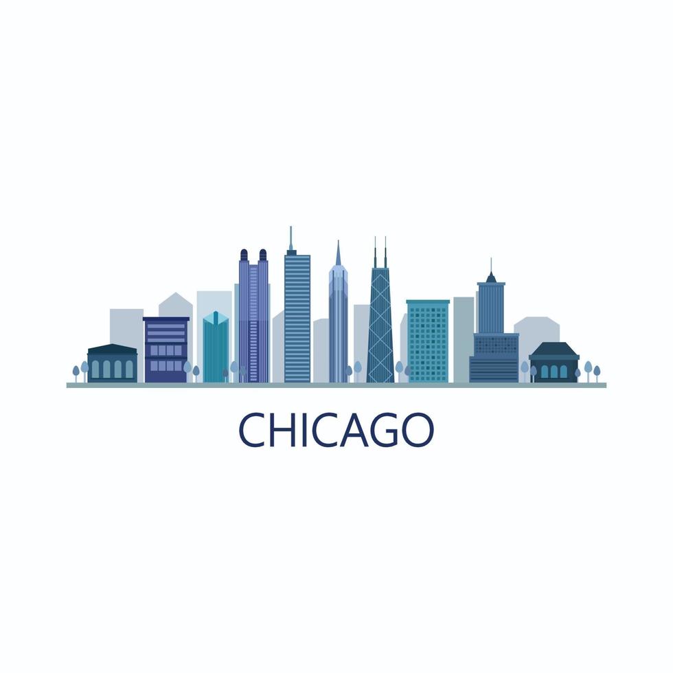 Chicago Skyline On Background vector