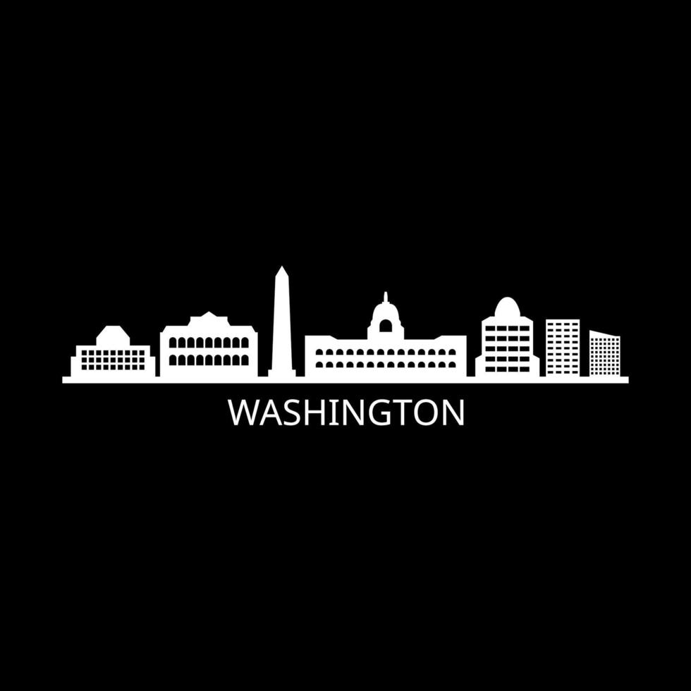 Washington skyline sobre fondo blanco. vector