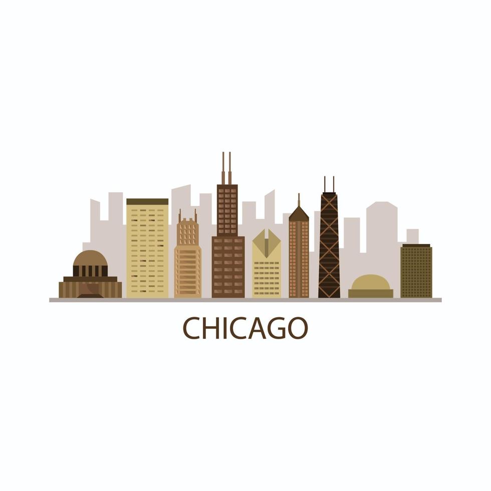 Chicago Skyline On Background vector