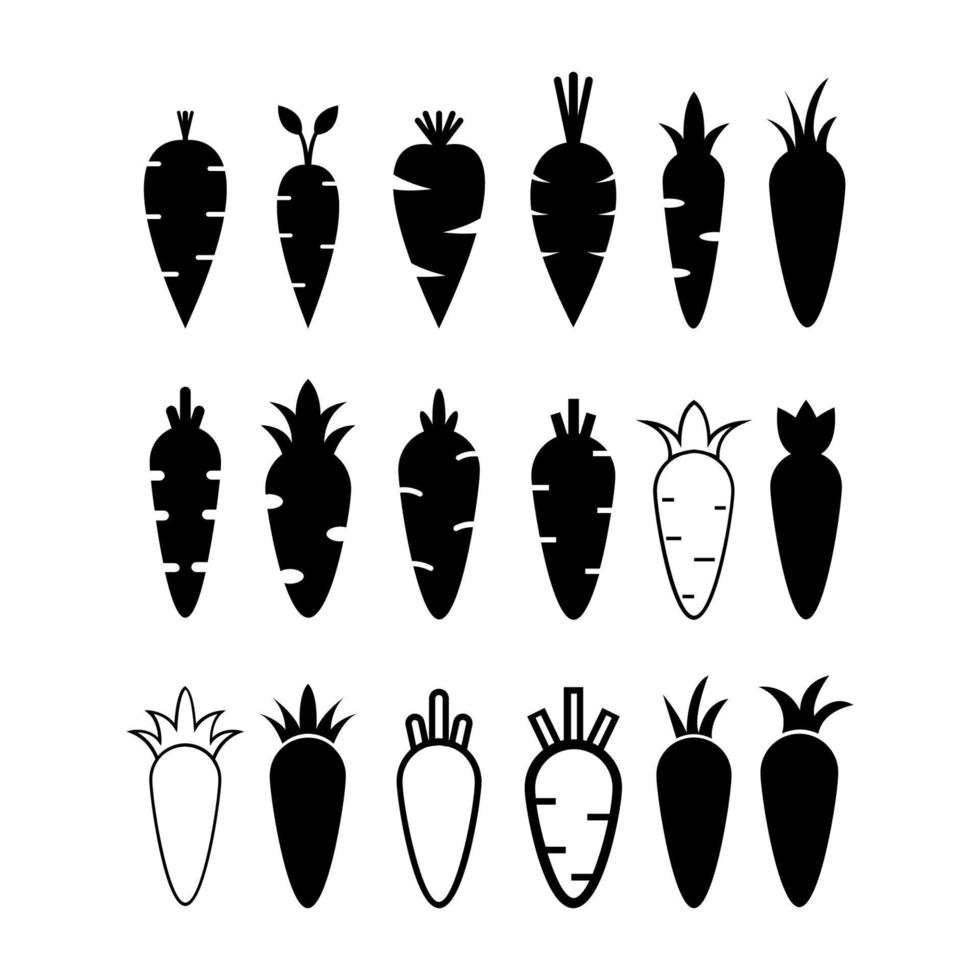 Set Of Carrots On White Background vector