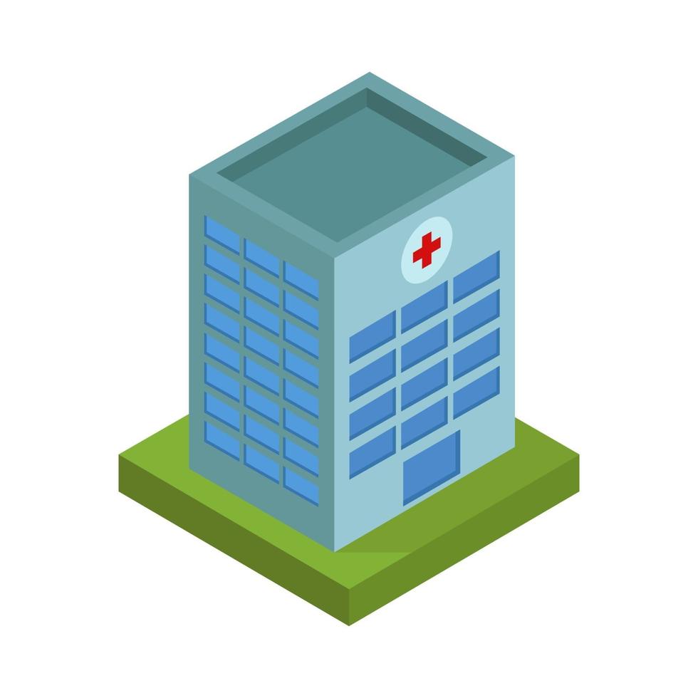 Isometric Hospital On White Background vector