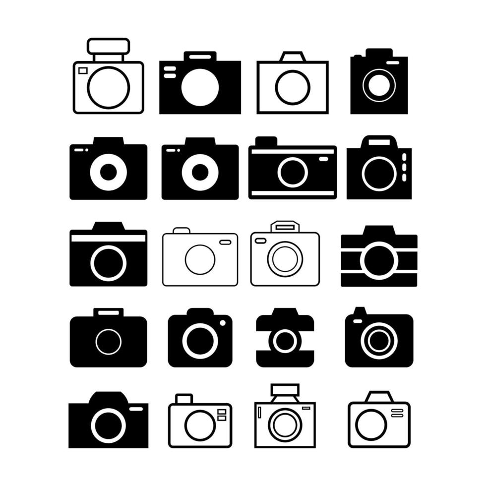 Camera Set On White Background vector