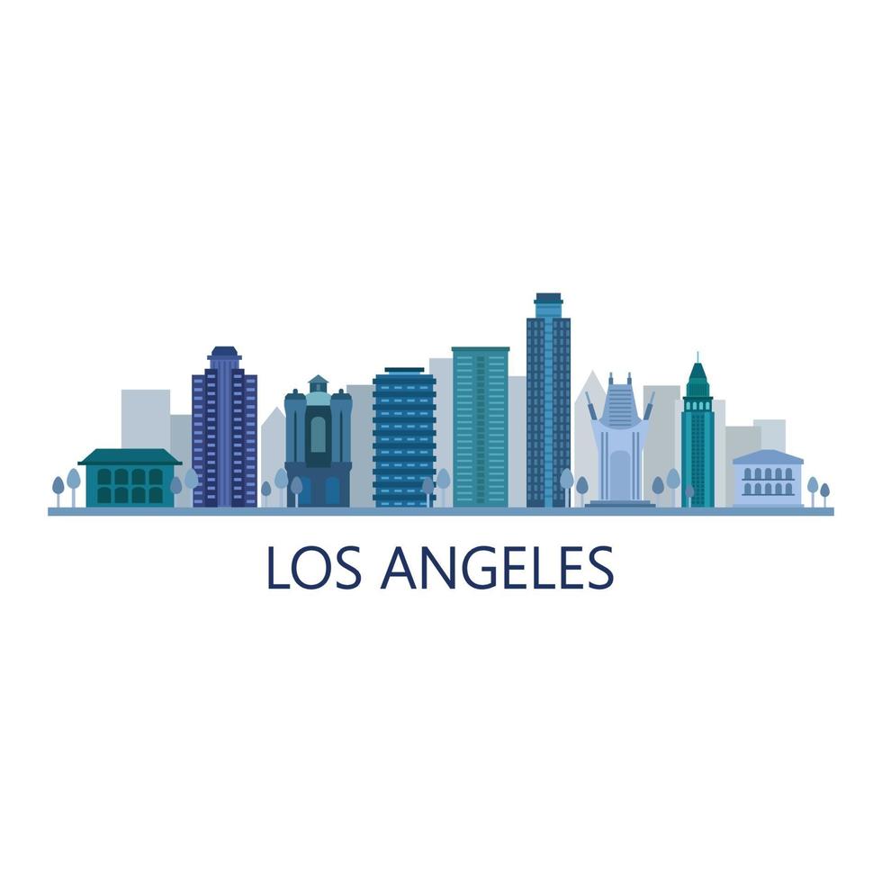 Los Angeles Skyline Illustrated On Background vector