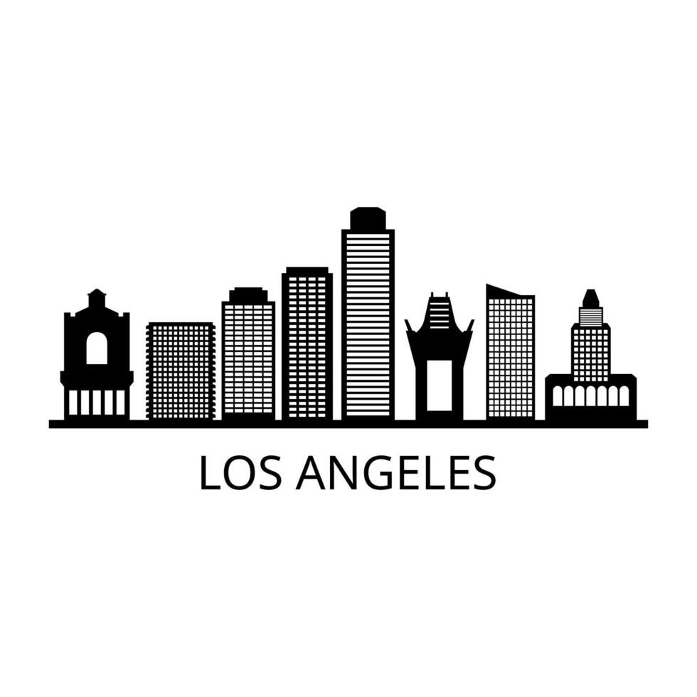 Los Angeles Skyline Illustrated On Background vector