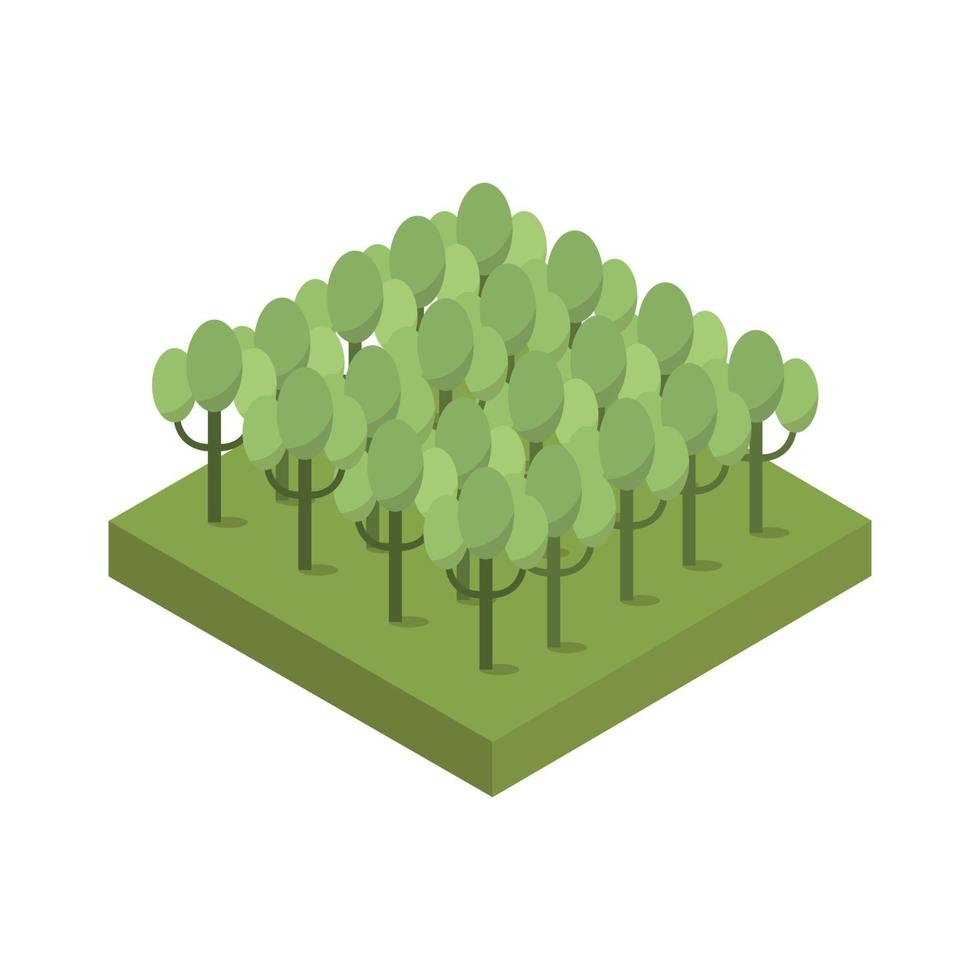 Isometric Tree On White Background vector