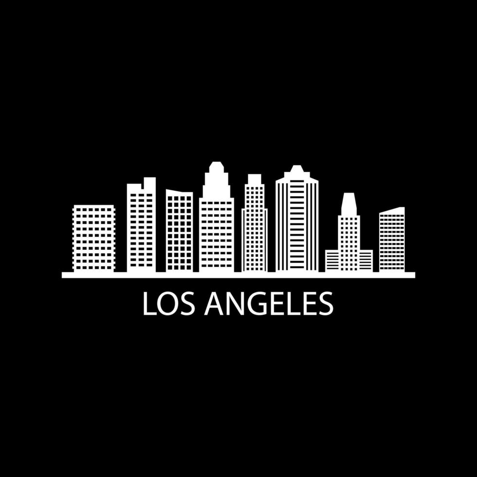 Los Angeles Skyline Illustrated On Background vector