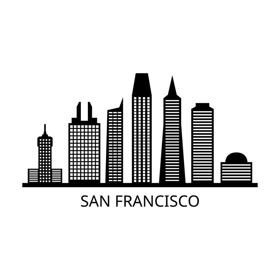 San Francisco Skyline Illustrated On Background vector