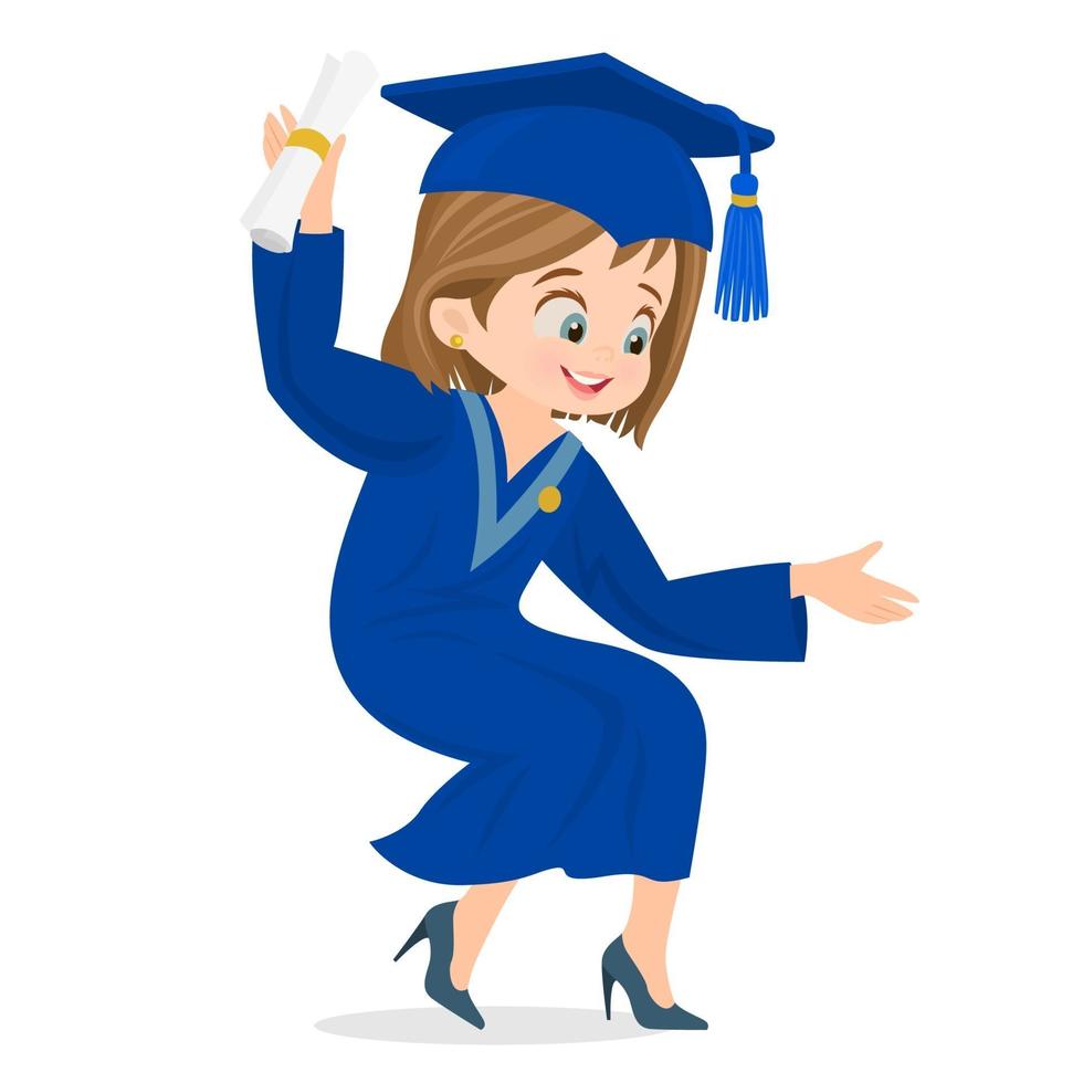 Very happy woman on her graduation day University vector